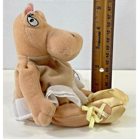 Disney Store Ballerina Hippo Fantasia Bean Bag Beanie Plush Stuffed Animal Toy - Picture 2 of 6